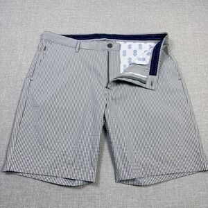 Tommy Bahama Chip Shot Golf Shorts Mens 38 Gray Check Chino 11" Inseam